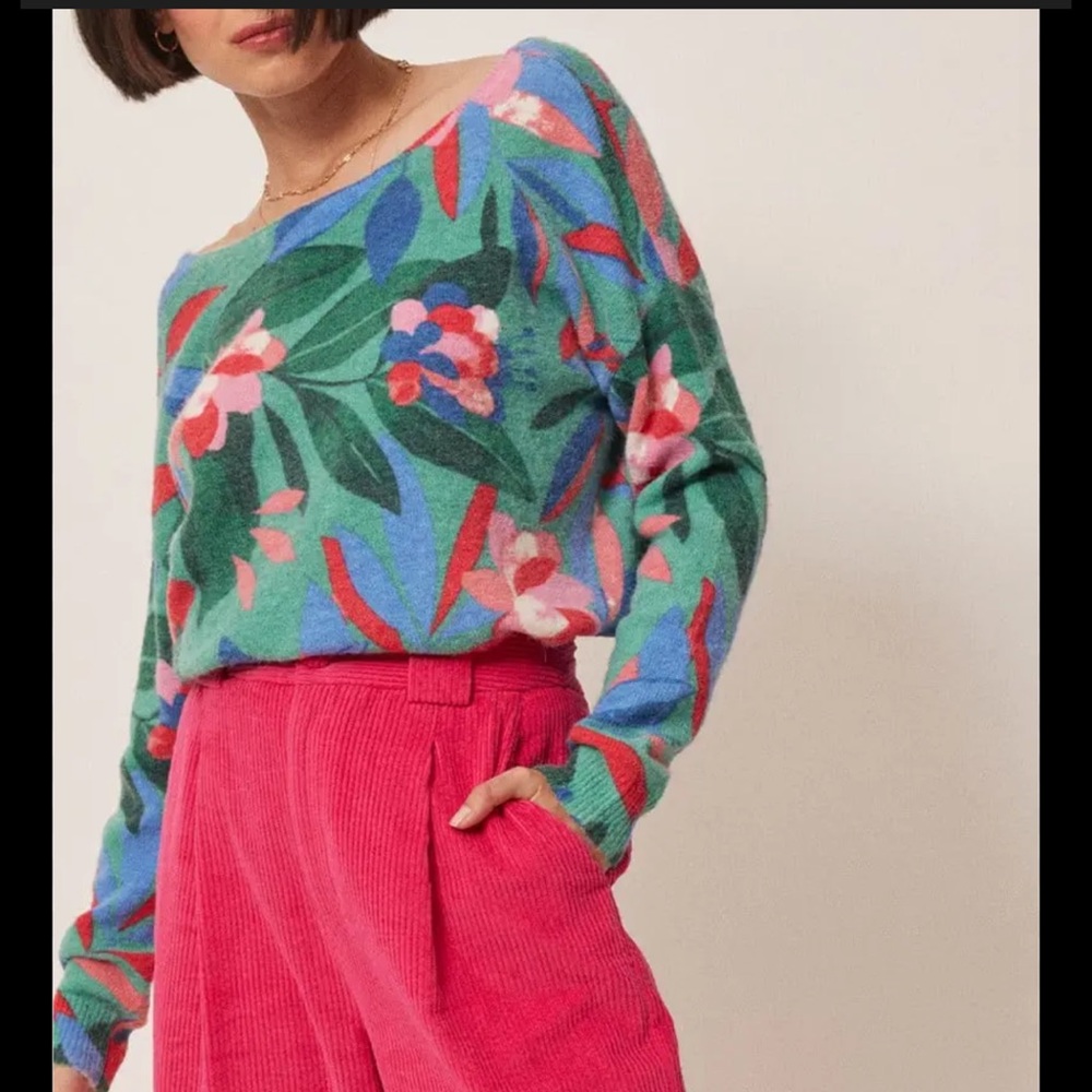 Grace and Mila Floral Alpaca Blend Sweater - Picture 12 of 12